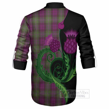 Wilson Tartan Ghillie Shirt Traditional Scottish Thistle