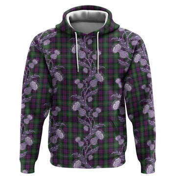 Wilson Tartan Hoodie Seamless Scottish Thistle Flowers