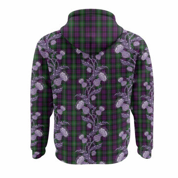 Wilson Tartan Hoodie Seamless Scottish Thistle Flowers