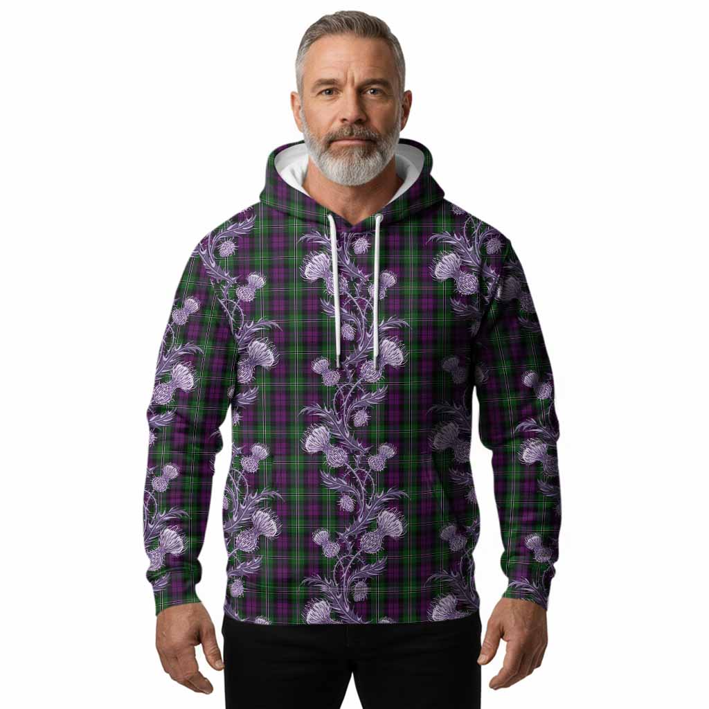 Wilson Tartan Hoodie Seamless Scottish Thistle Flowers