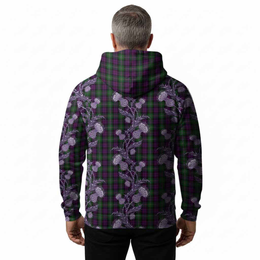 Wilson Tartan Hoodie Seamless Scottish Thistle Flowers