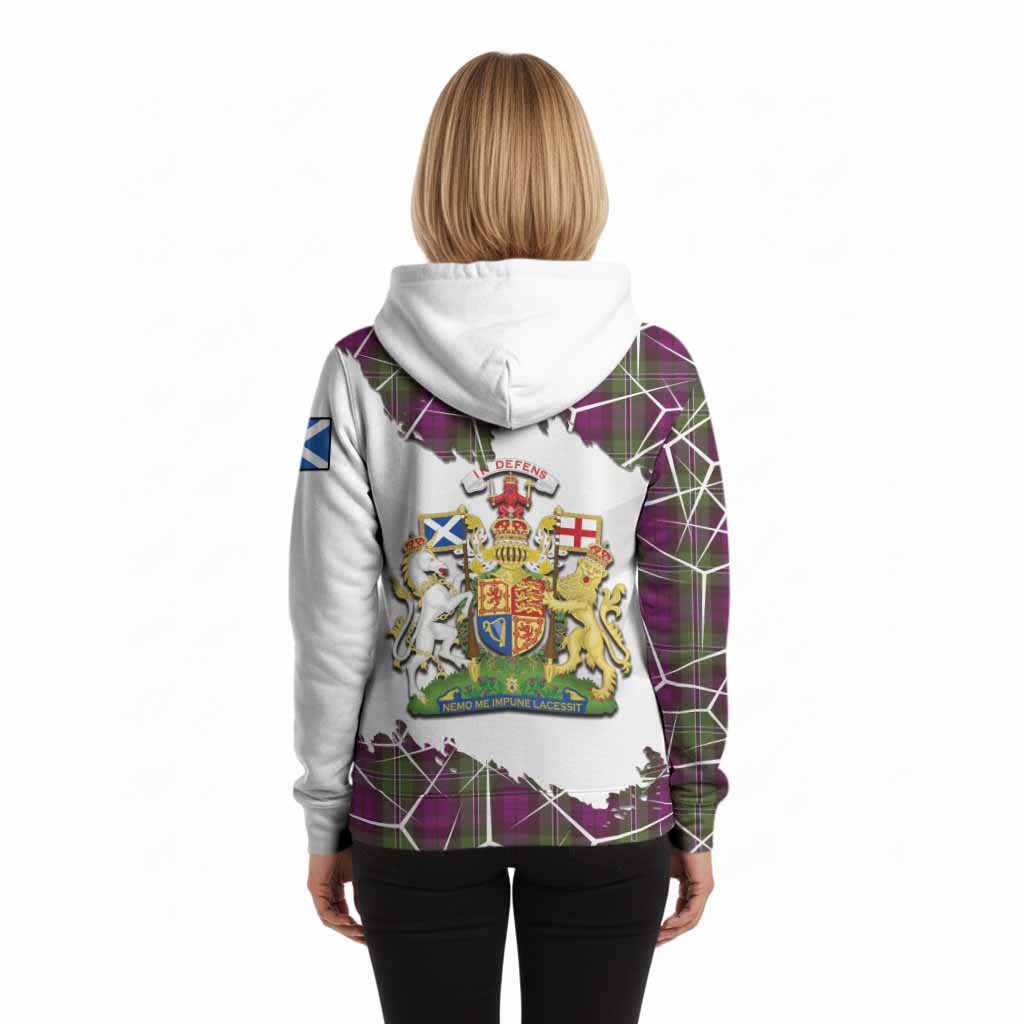 Wilson Tartan Hoodie with Family Crest and Lion Rampant Grunge Style