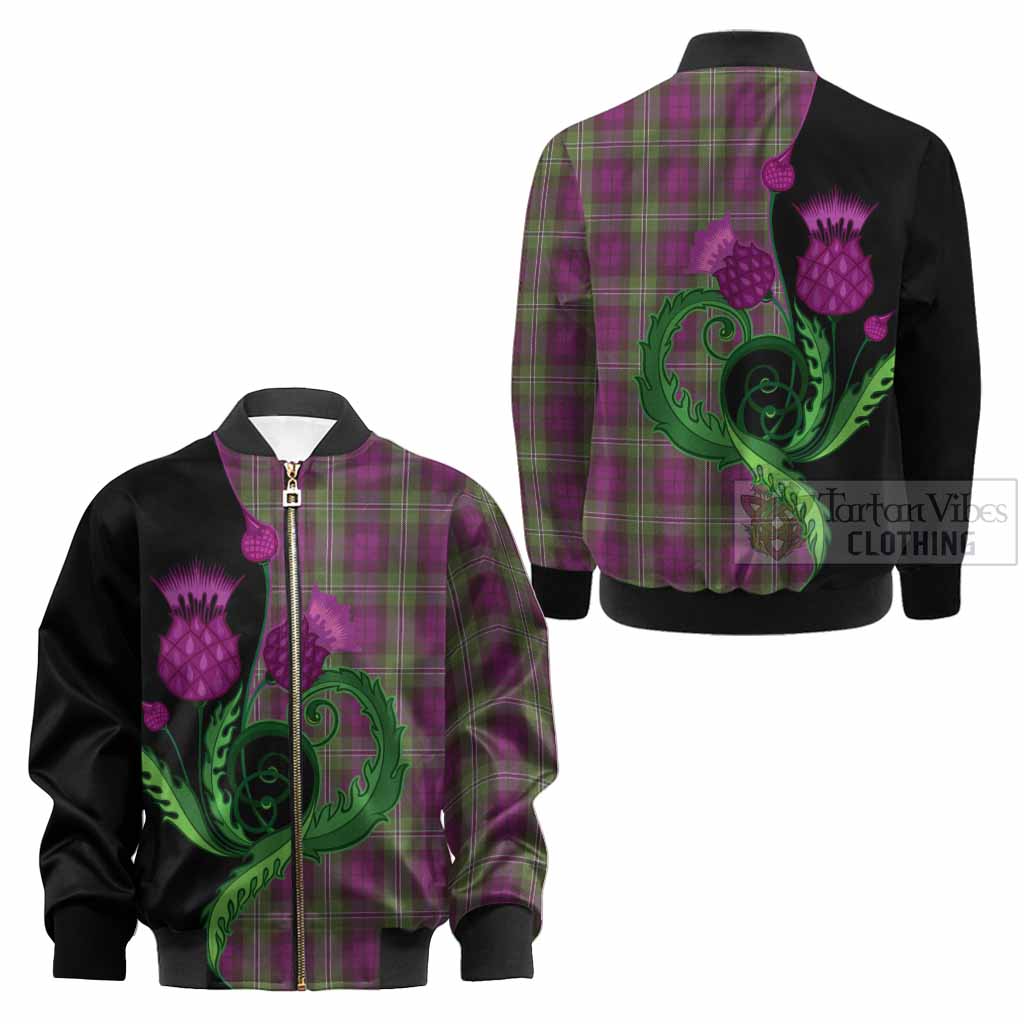 Wilson Tartan Kid Bomber Jacket Traditional Scottish Thistle