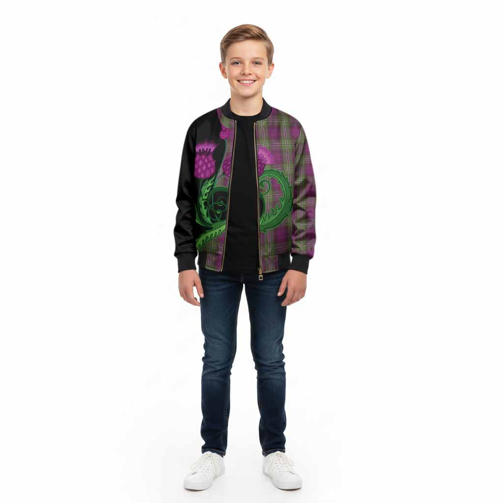 Wilson Tartan Kid Bomber Jacket Traditional Scottish Thistle