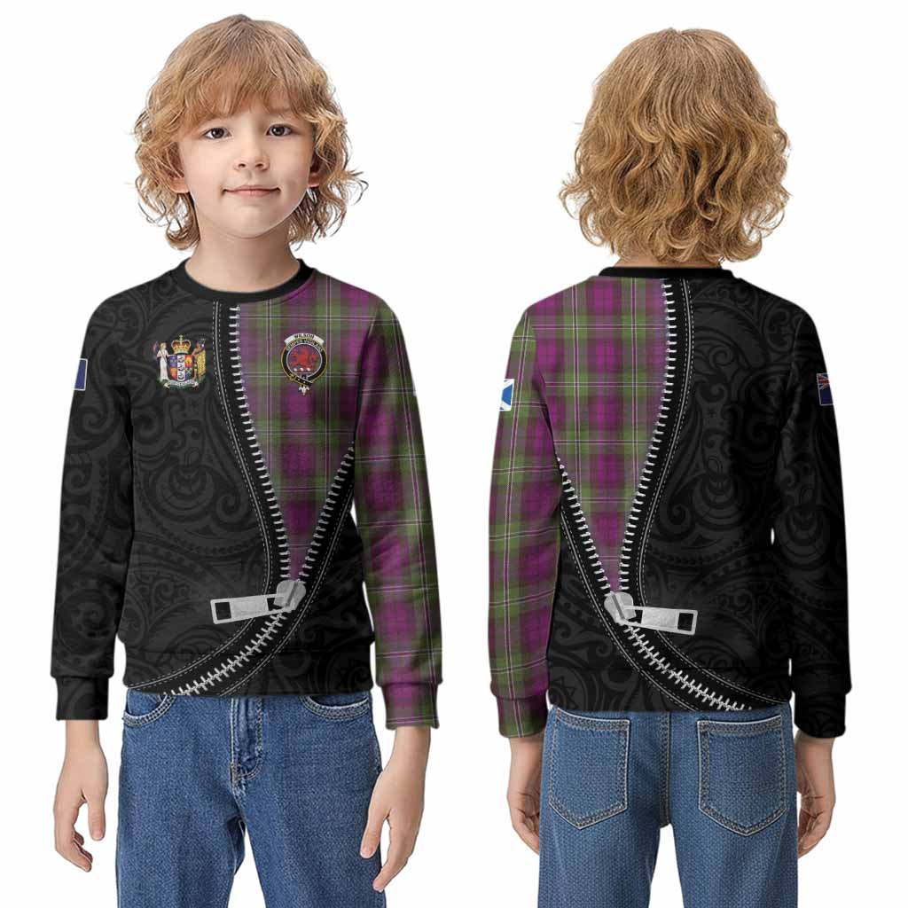 Wilson Tartan Kid Knitted Sweatshirt New Zealand Pattern Unique Zipper Stylized