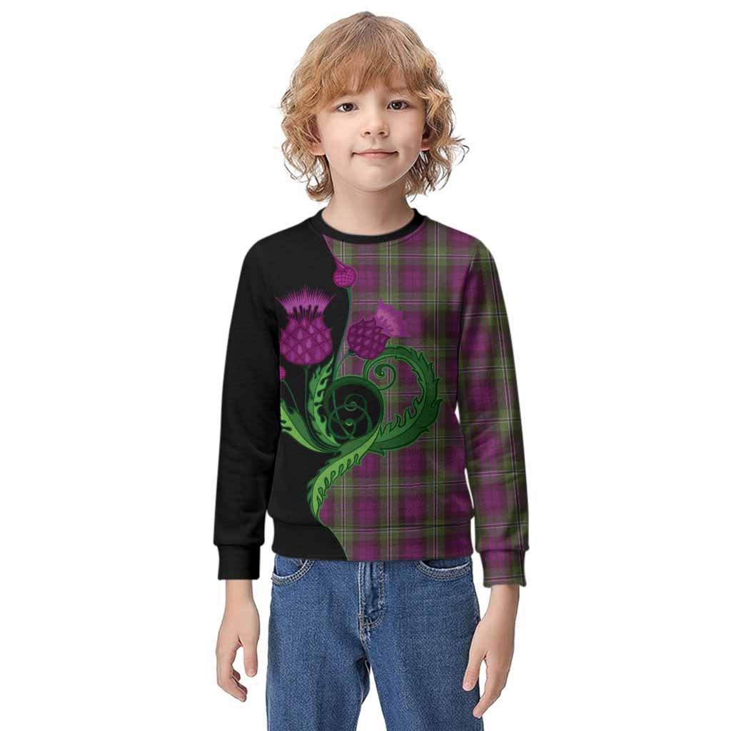 Wilson Tartan Kid Knitted Sweatshirt Traditional Scottish Thistle