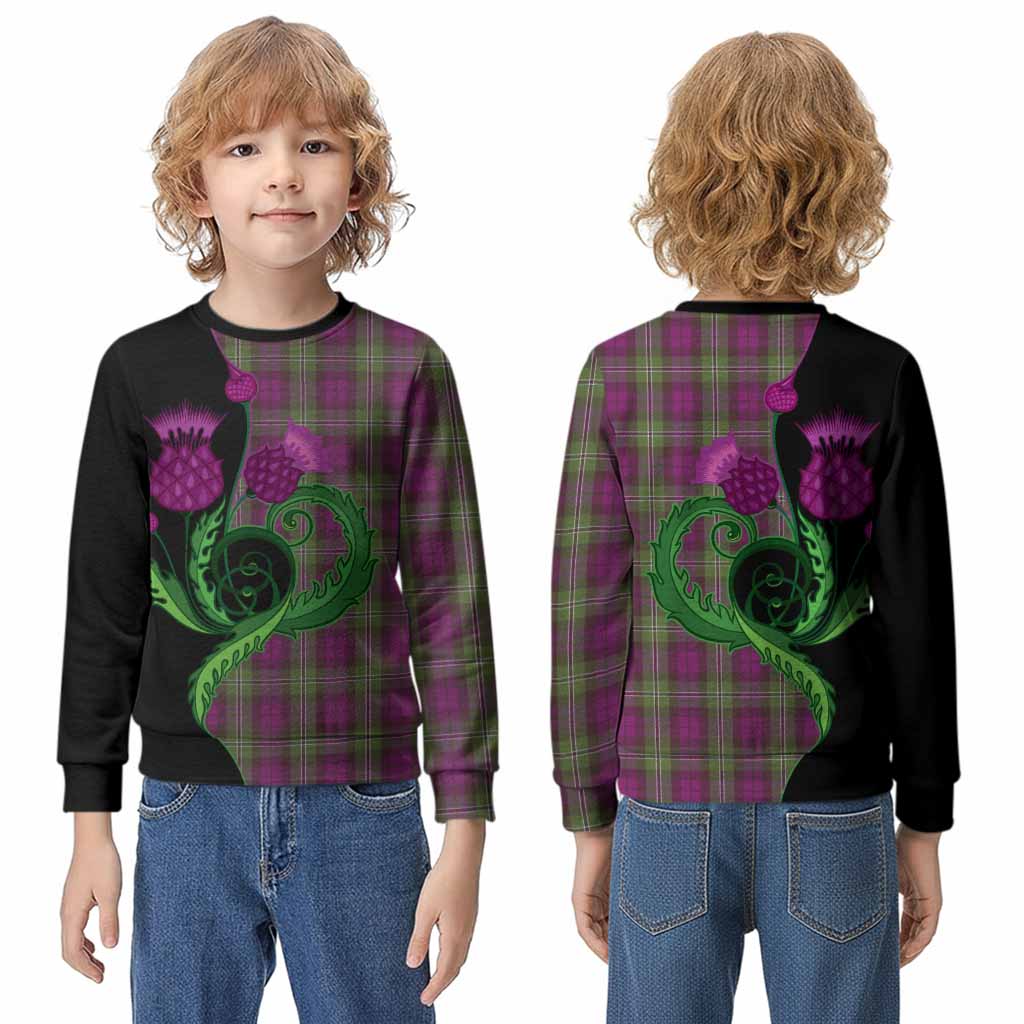 Wilson Tartan Kid Knitted Sweatshirt Traditional Scottish Thistle