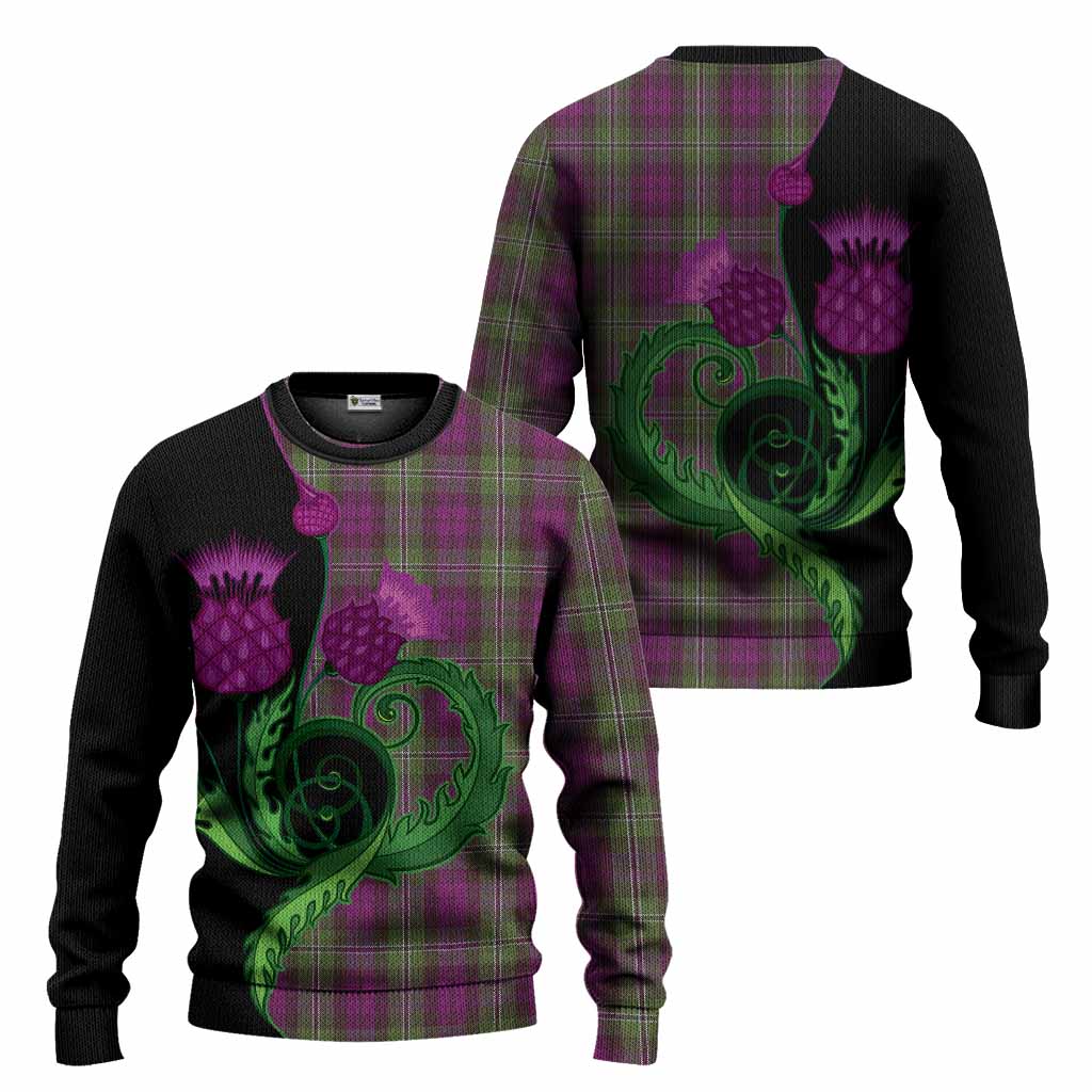 Wilson Tartan Knitted Sweater Traditional Scottish Thistle