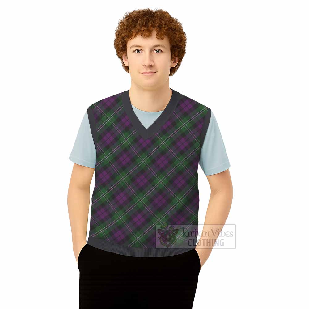 Wilson Tartan  Knitted V-Neck Vest Cross Style