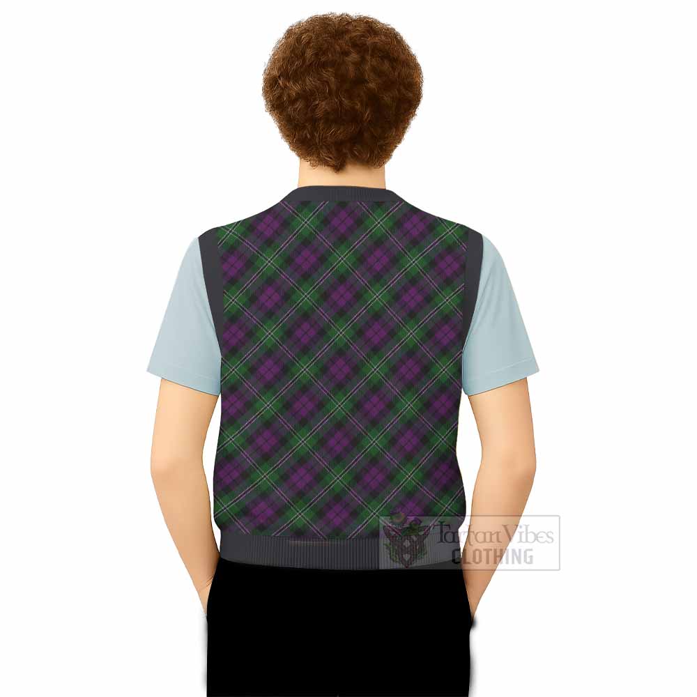 Wilson Tartan  Knitted V-Neck Vest Cross Style