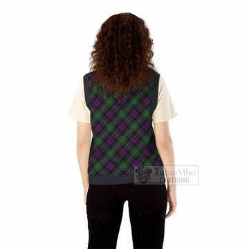 Wilson Tartan Knitted V-Neck Vest with Family Crest Cross Style