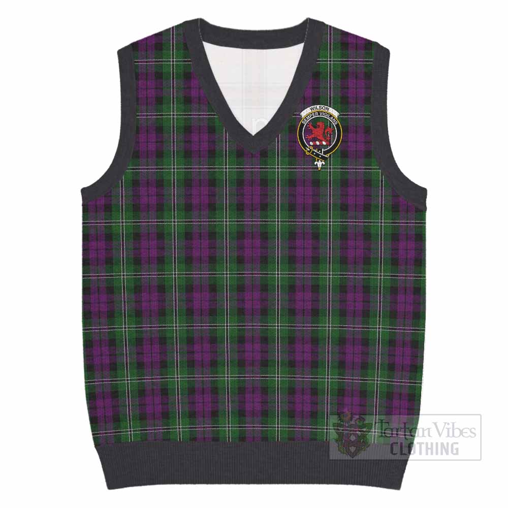 Wilson Tartan Knitted V-Neck Vest with Family Crest - Tartan Vibes Clothing