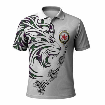 Wilson Tartan Lion Roar Polo Shirt Alba Gu Brath with Celtic Motifs