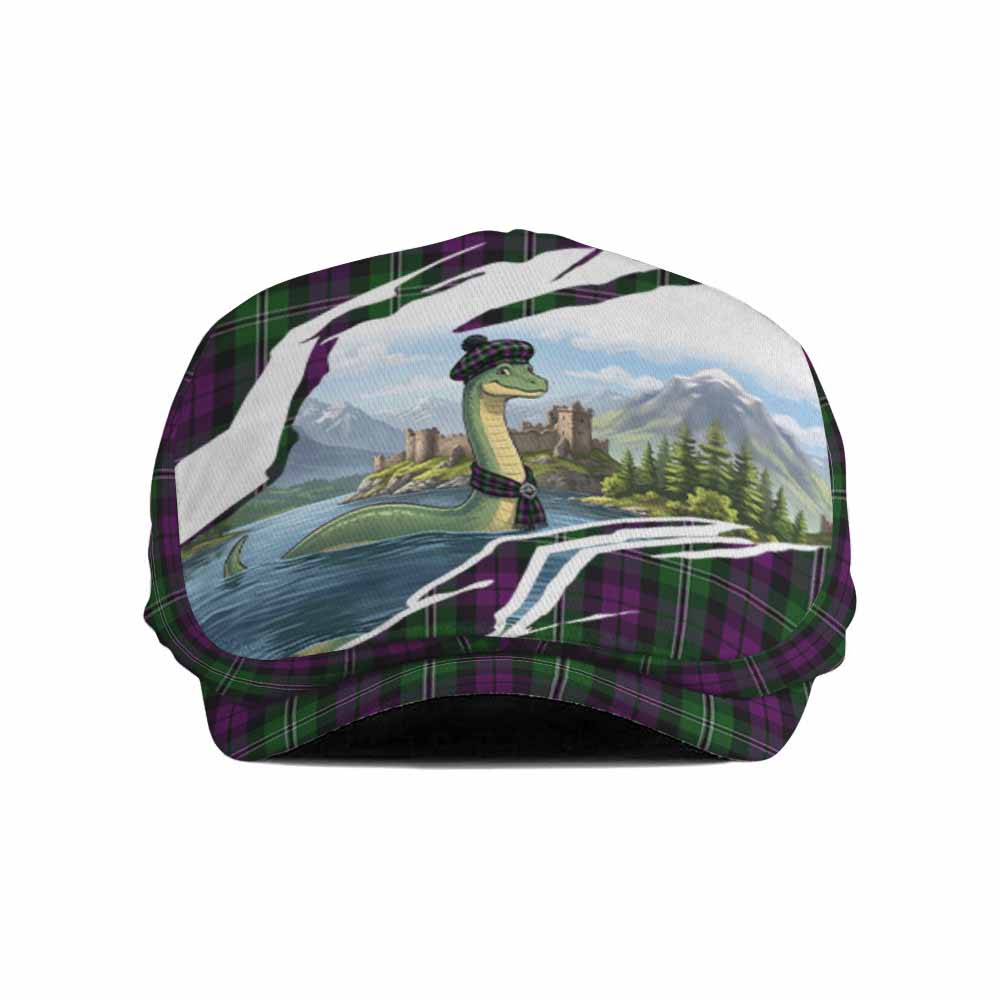 Wilson Tartan Loch Ness Monster Scottish Heritage Art Flat Cap, Jeff Cap