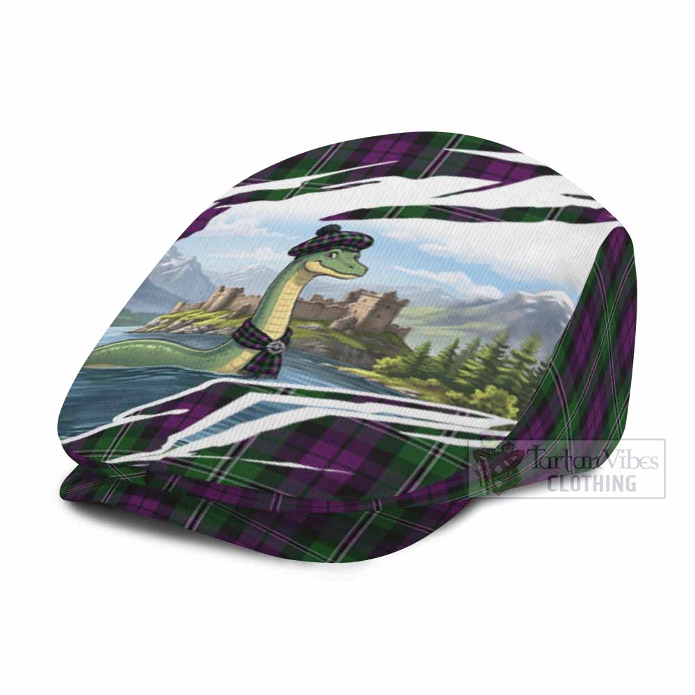 Wilson Tartan Loch Ness Monster Scottish Heritage Art Flat Cap, Jeff Cap