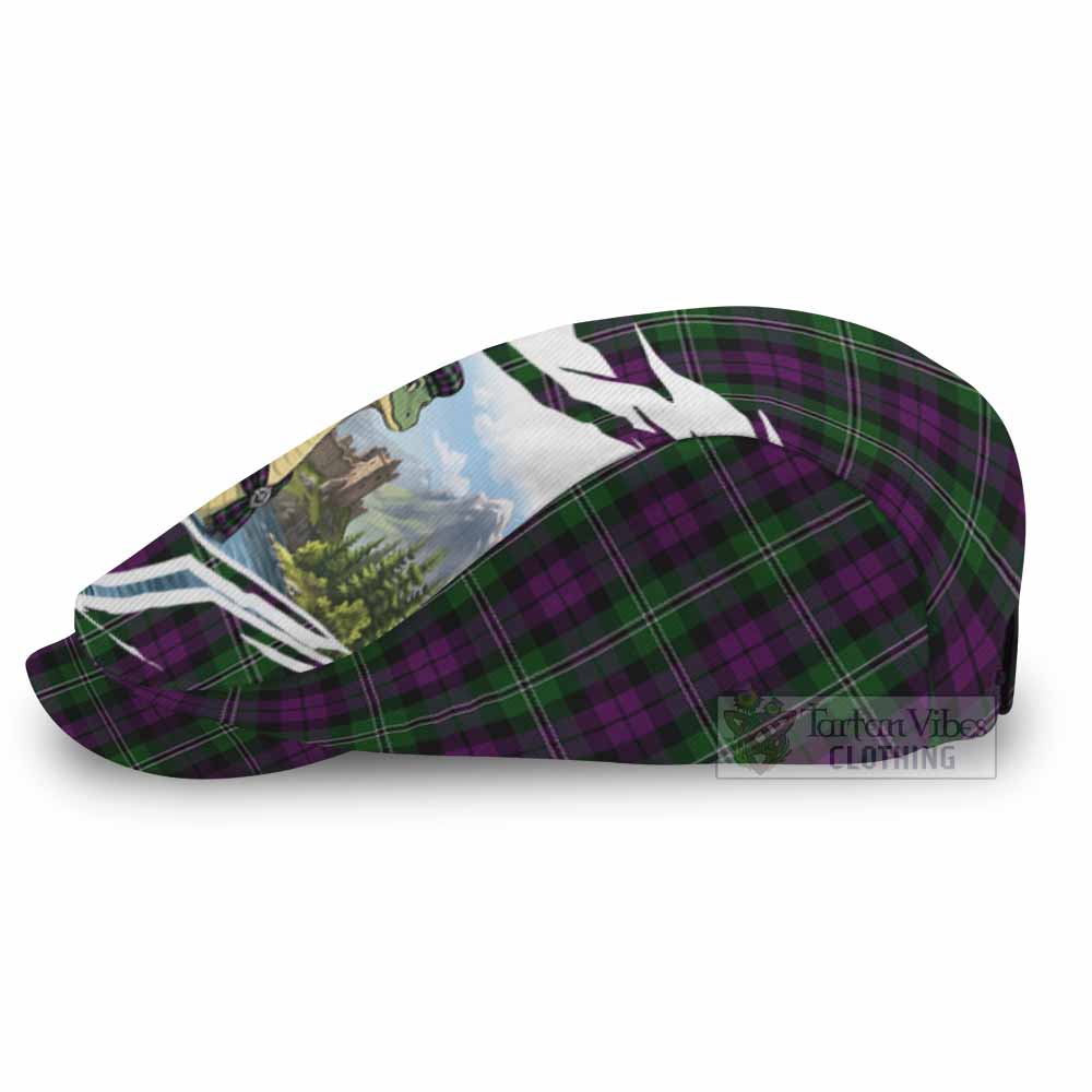 Wilson Tartan Loch Ness Monster Scottish Heritage Art Flat Cap, Jeff Cap