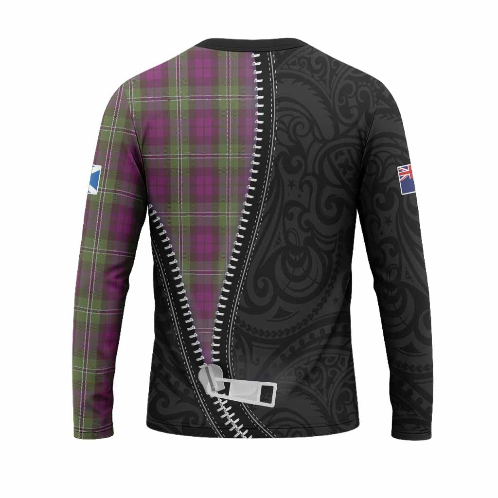 Wilson Tartan Long Sleeve T-Shirt New Zealand Pattern Unique Zipper Stylized