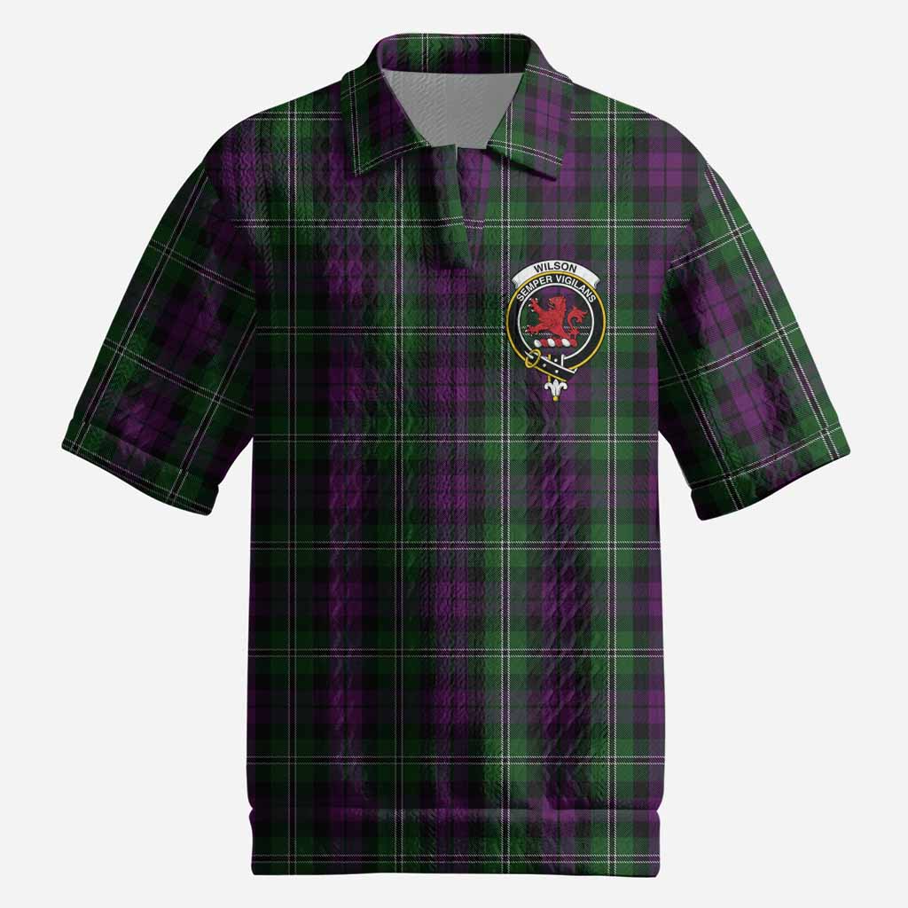 Wilson Tartan Men’s Polo Sweater Top with Family Crest