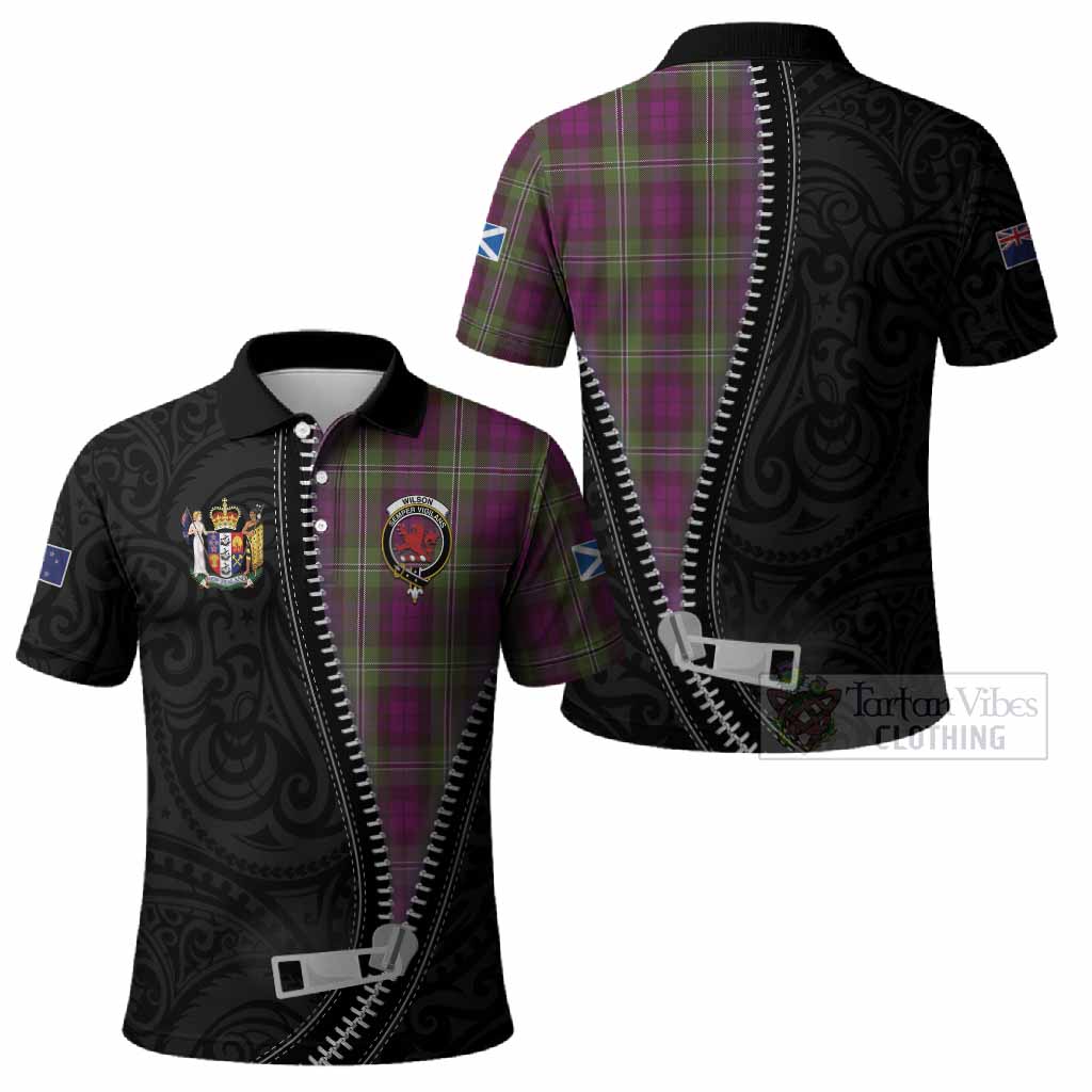 Wilson Tartan Polo Shirt New Zealand Pattern Unique Zipper Stylized