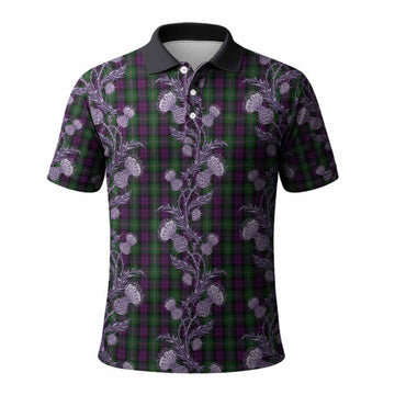 Wilson Tartan Polo Shirt Seamless Scottish Thistle Flowers