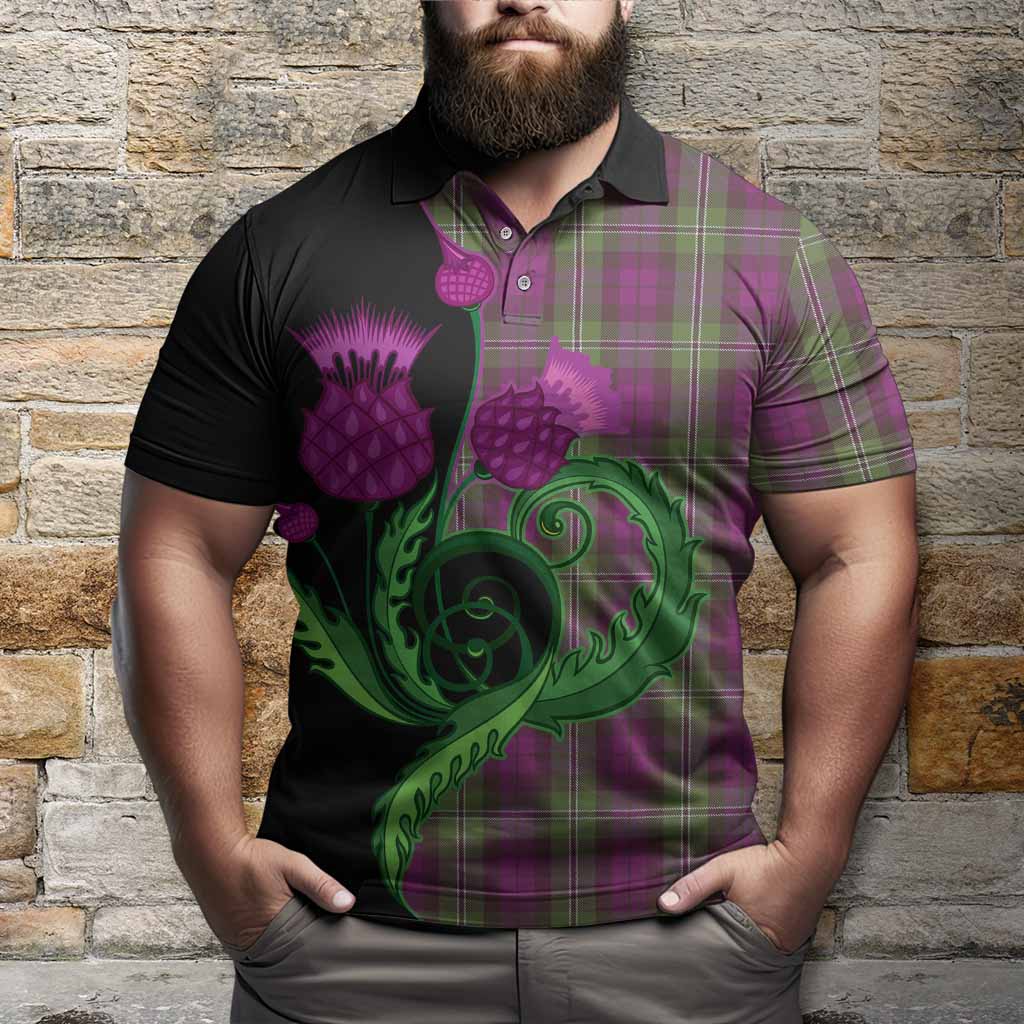 Wilson Tartan Polo Shirt Traditional Scottish Thistle