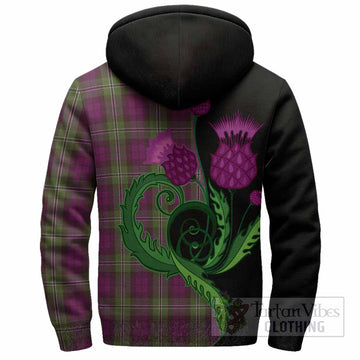 Wilson Tartan Sherpa Hoodie Traditional Scottish Thistle