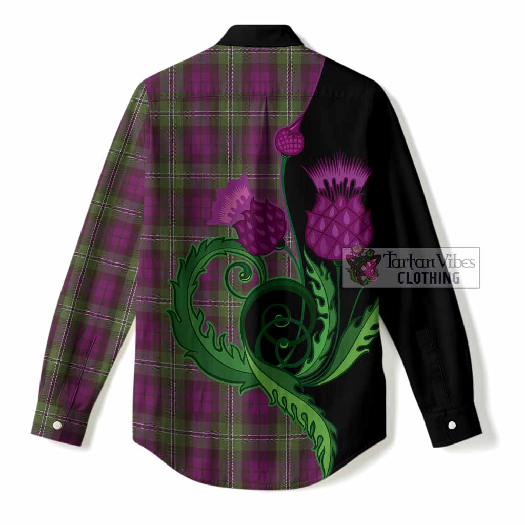 Wilson Tartan Women Casual Shirt Traditional Scottish Thistle