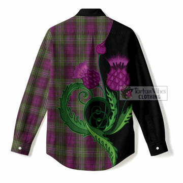 Wilson Tartan Women Casual Shirt Traditional Scottish Thistle