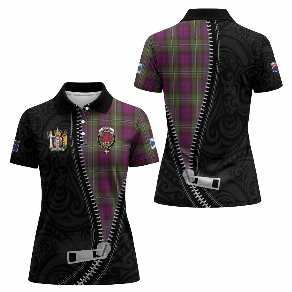 Wilson Tartan Women Polo Shirt New Zealand Pattern Unique Zipper Stylized
