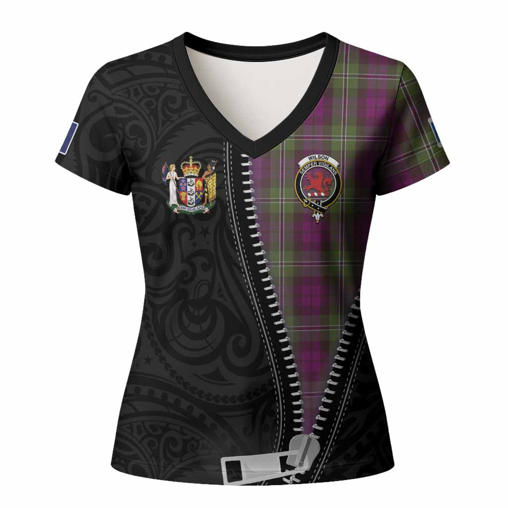 Wilson Tartan Women T shirt New Zealand Pattern Unique Zipper Stylized