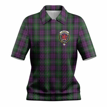 Wilson Tartan Women’s Polo Sweater Top with Family Crest