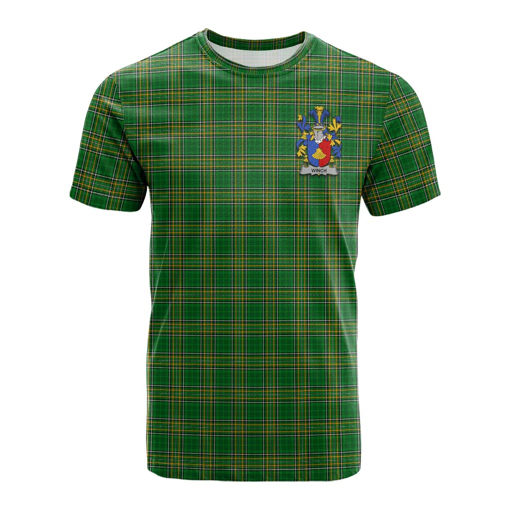 Winch Irish Clan Tartan Cotton T-shirt with Coat of Arms Kid's Shirt - Tartan Vibes Clothing