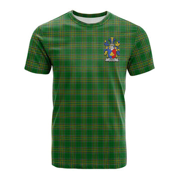 Tartan Vibes Clothing Winch Irish Clan Tartan Cotton T-shirt with Coat of Arms