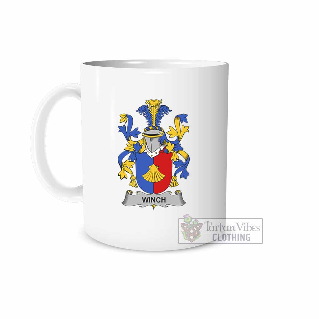 Winch Irish Clan Coat of Arms Ceramic Mug White - 2D-tartanvibesclothing