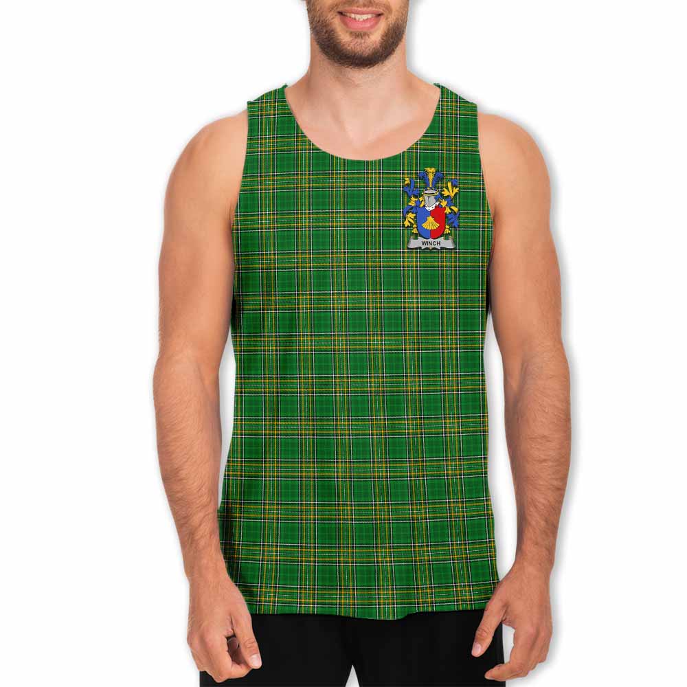 Tartan Vibes Clothing Winch Irish Clan Tartan Men's Tank Top with Coat of Arms