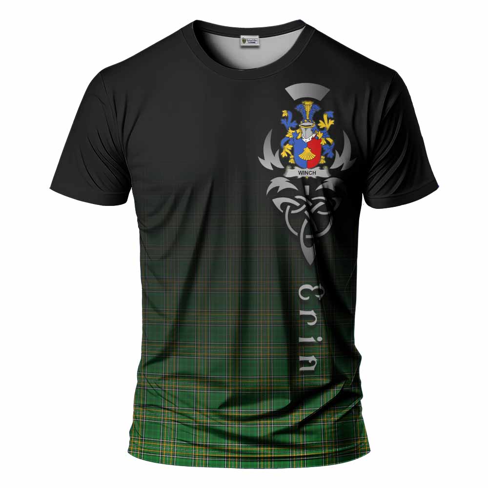 Tartan Vibes Clothing Winch Irish Clan T-Shirt with Coat of Arms Erin Go Bragh Celtic Inspired