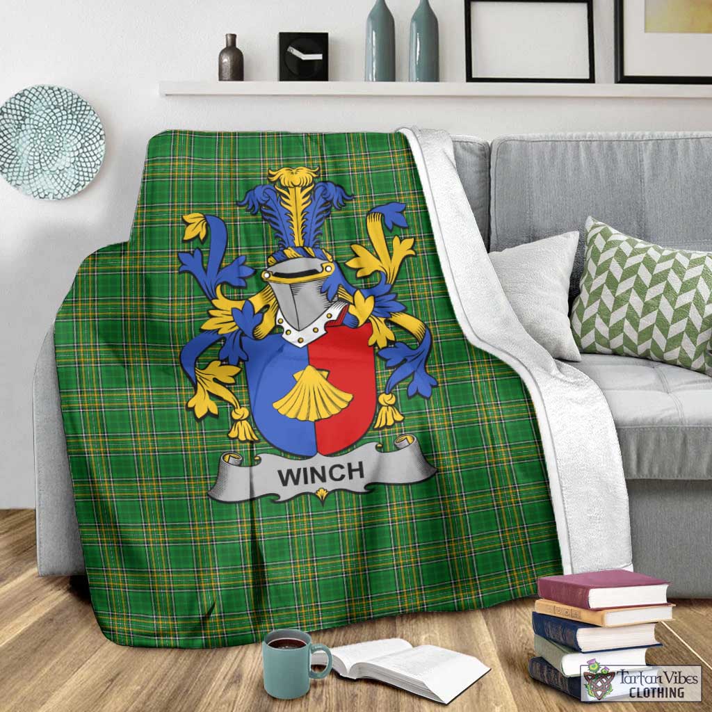 Winch Irish Clan Tartan Blanket with Coat of Arms - Tartan Vibes Clothing