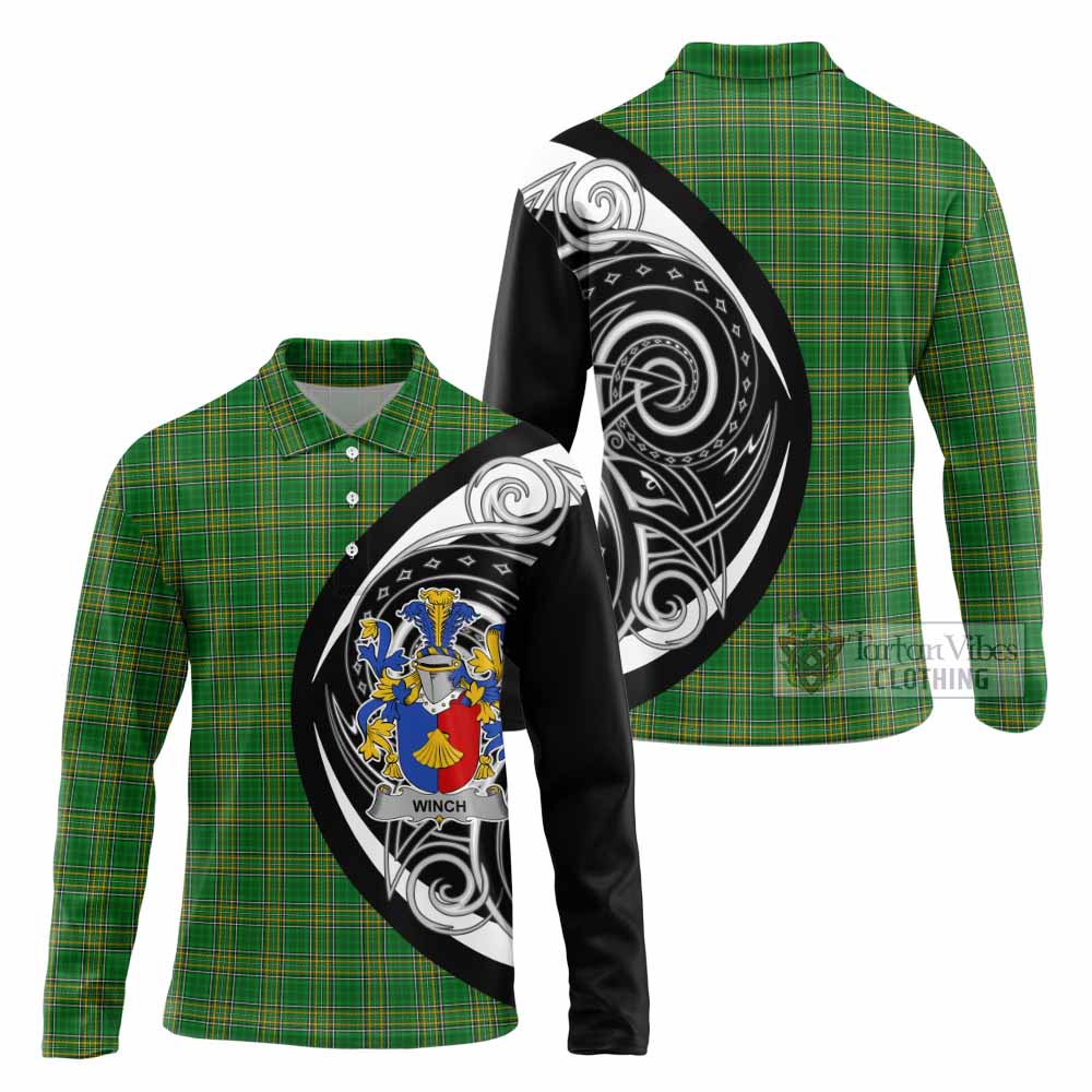 Winch Irish Clan Long Sleeve Polo Shirt Celtic Circle Style - Tartan Vibes Clothing