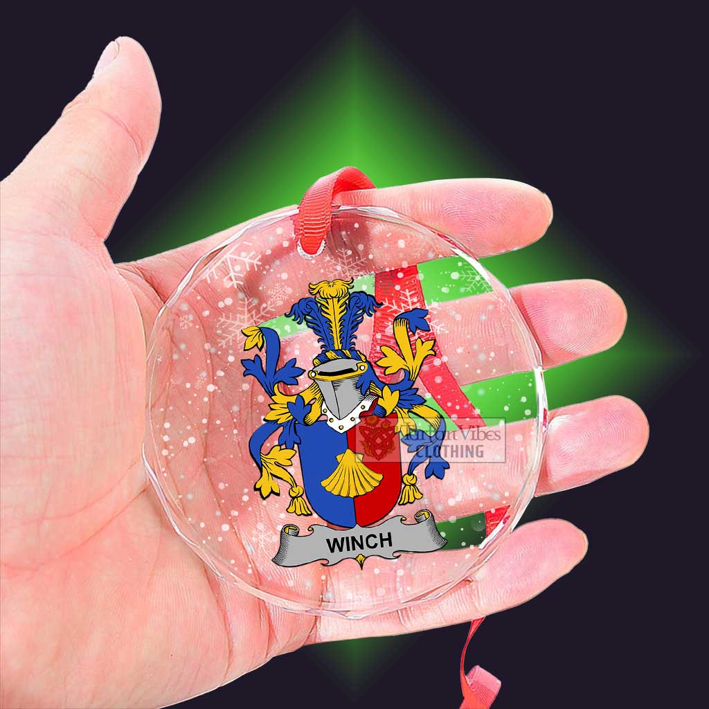 Winch Irish Clan Christmas Glass Ornament with Coat of Arms - 2D-tartanvibesclothing
