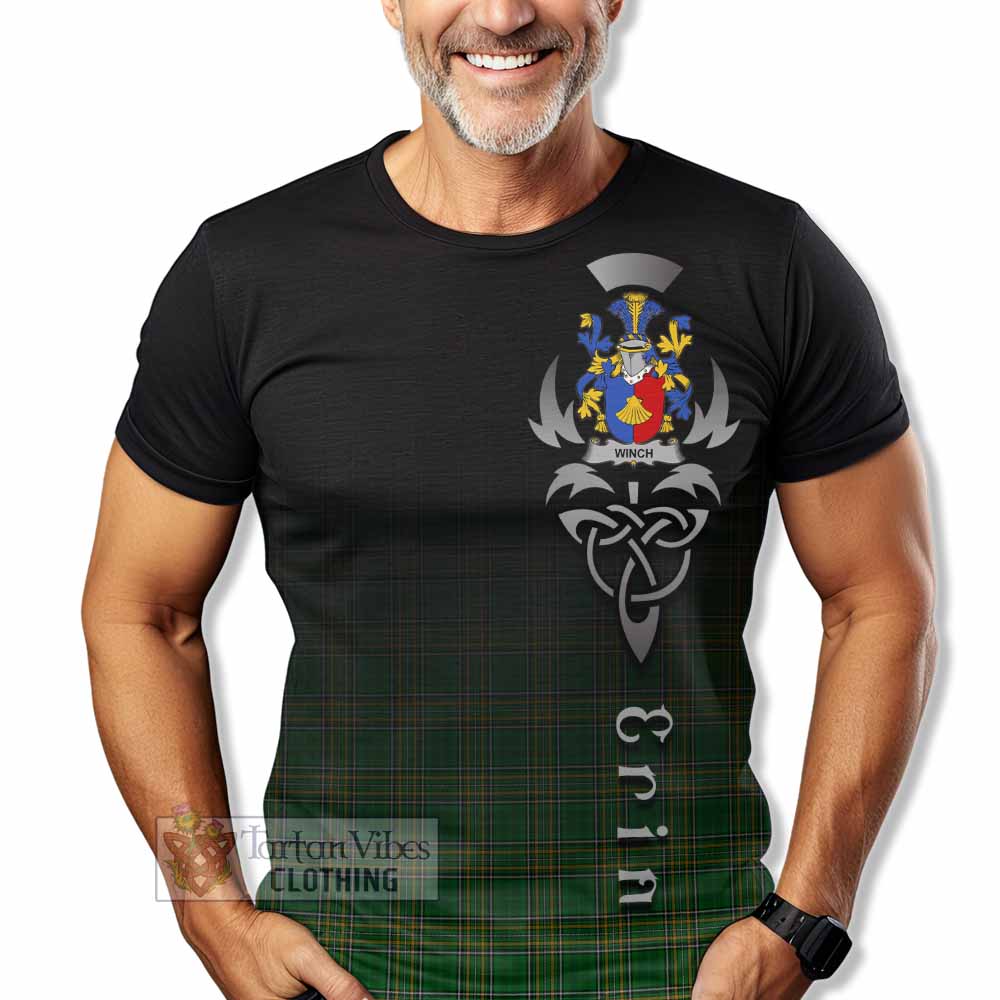 Tartan Vibes Clothing Winch Irish Clan T-Shirt with Coat of Arms Erin Go Bragh Celtic Inspired