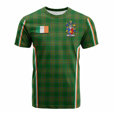 Winch Irish Clan Coat of Arm Tartan Cotton T-shirt Flag Style