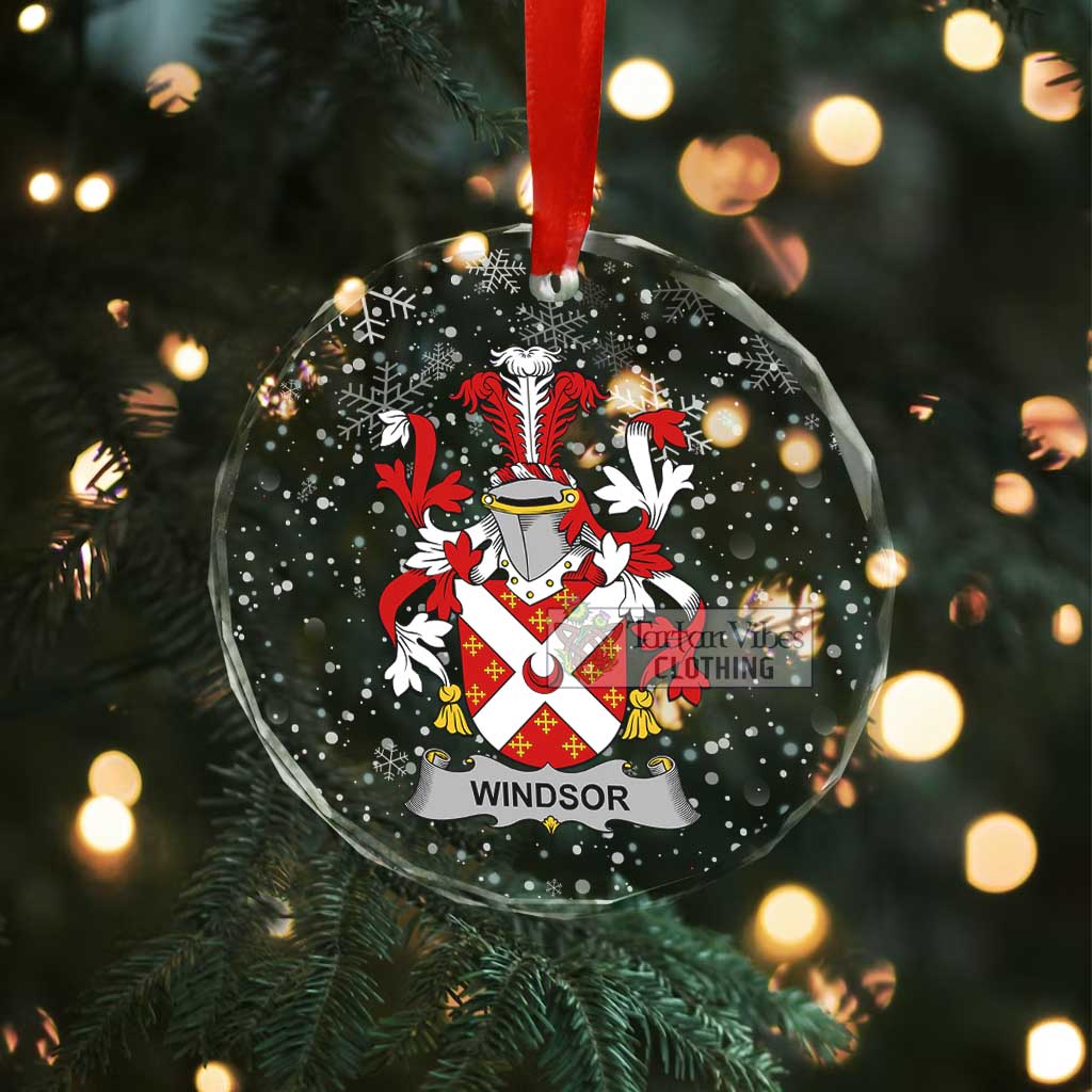 Windsor Irish Clan Christmas Glass Ornament with Coat of Arms - 2D-tartanvibesclothing