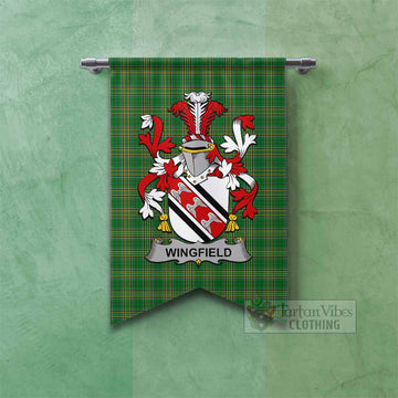 Wingfield Irish Clan Tartan Gonfalon, Tartan Banner with Coat of Arms