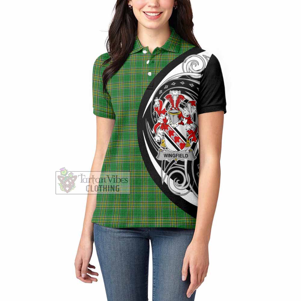 Wingfield Irish Clan Women's Polo Shirt Celtic Circle Style - Tartan Vibes Clothing