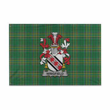 Wingfield Irish Clan Tartan House Flag with Coat of Arms