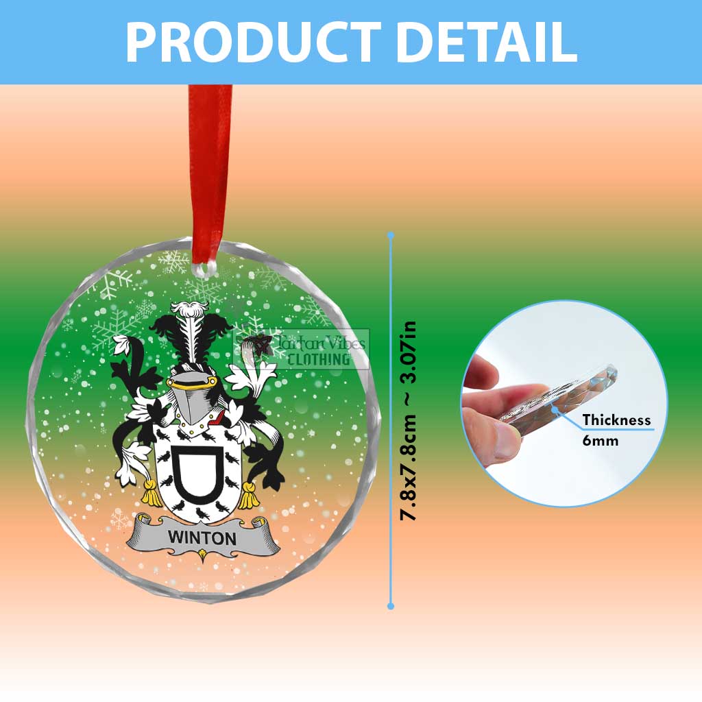 Winton Irish Clan Christmas Glass Ornament with Coat of Arms - 2D-tartanvibesclothing
