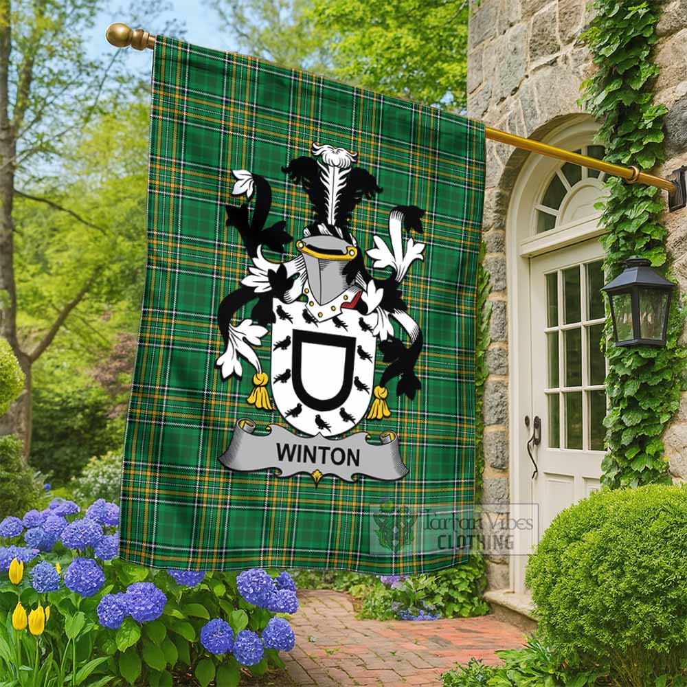 Winton Irish Clan Tartan Flag with Coat of Arms