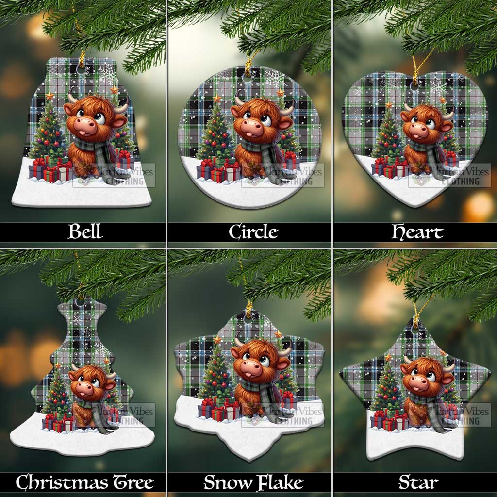 Wiseman Tartan Christmas Ceramic Ornament with Adorable Highland Coo Ceramic - Tartan Vibes Clothing