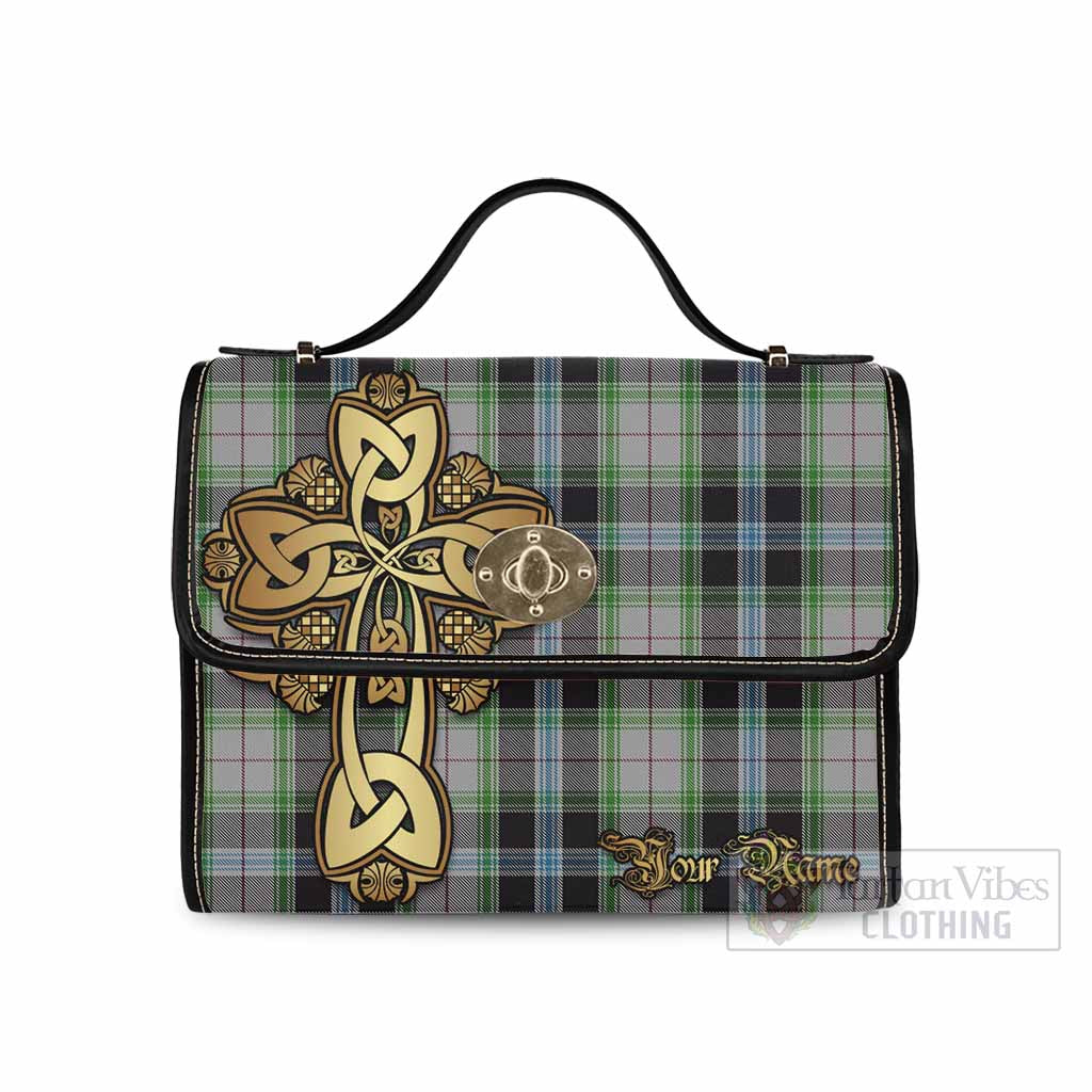 Tartan Vibes Clothing Wiseman Tartan Waterproof Canvas Bag Golden Thistle Celtic Cross Style