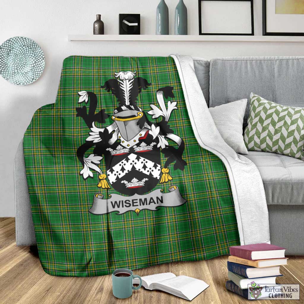 Wiseman Irish Clan Tartan Blanket with Coat of Arms - Tartan Vibes Clothing